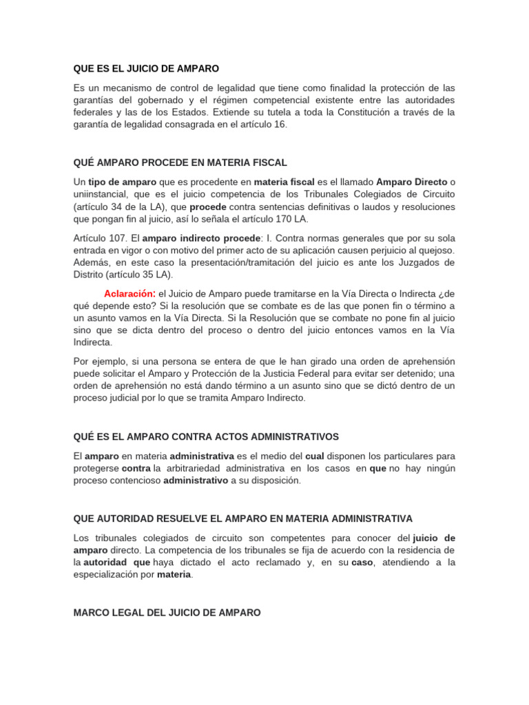 Que Es El Juicio de Amparo | PDF | Fiscal | Judicaturas