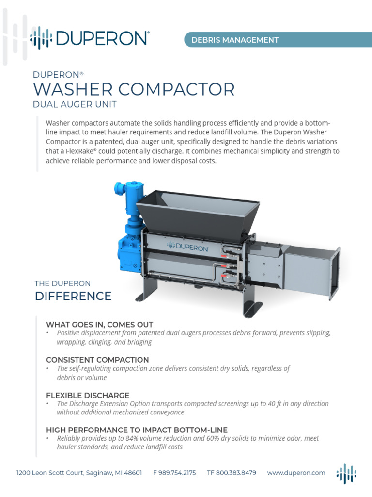 MK-P01-F04-01 Duperon Washer Compactor PI Sheet v01 | PDF | Washing ...