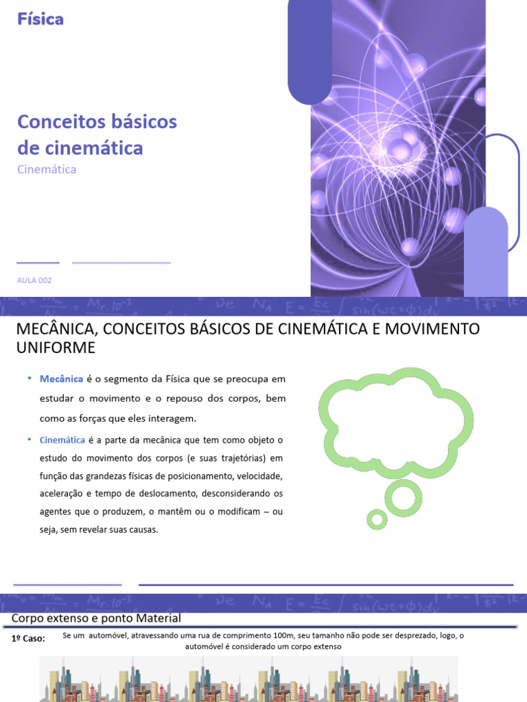 Conceitos de Cinemática e Movimento | PDF | Trajetória | Cinemática