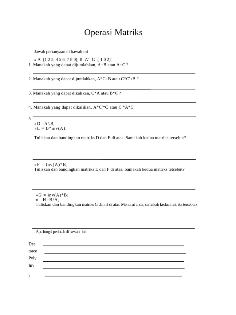 02 Operasi Matriks | PDF