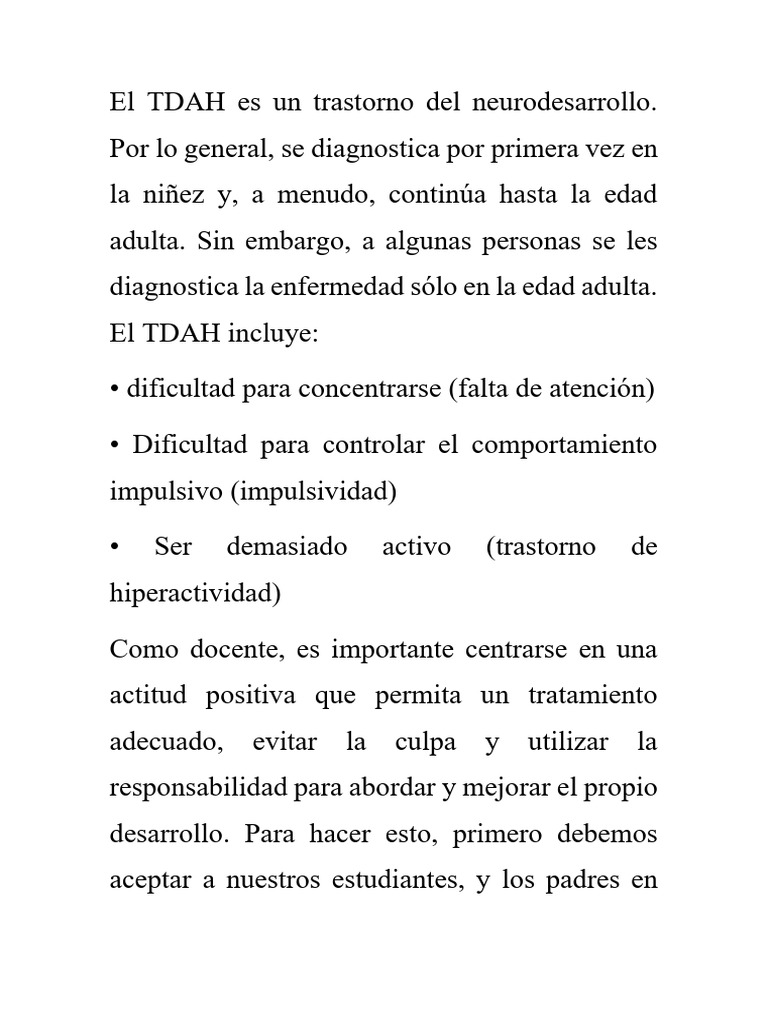 Estrategias para apoyar a estudiantes con TDAH | PDF