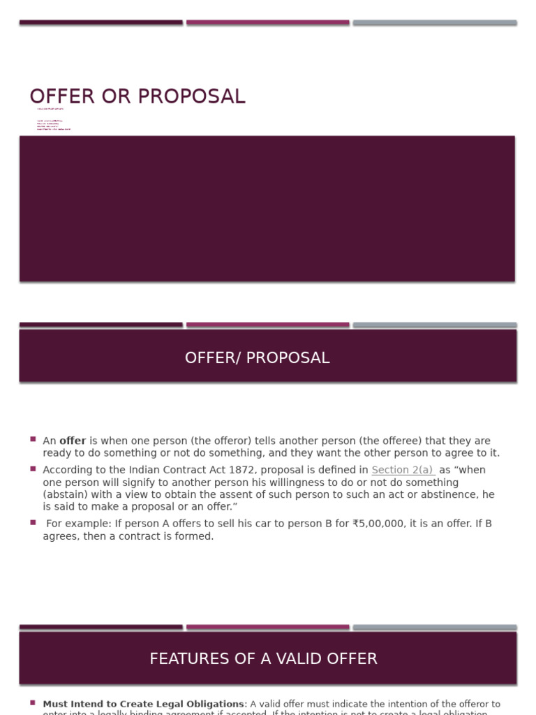 Understanding Offers in Indian Contract Law | PDF | Offer And ...