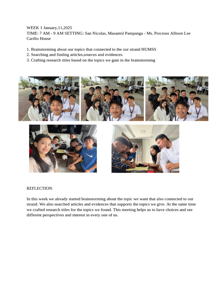 HUMSS Research Brainstorming Session | PDF