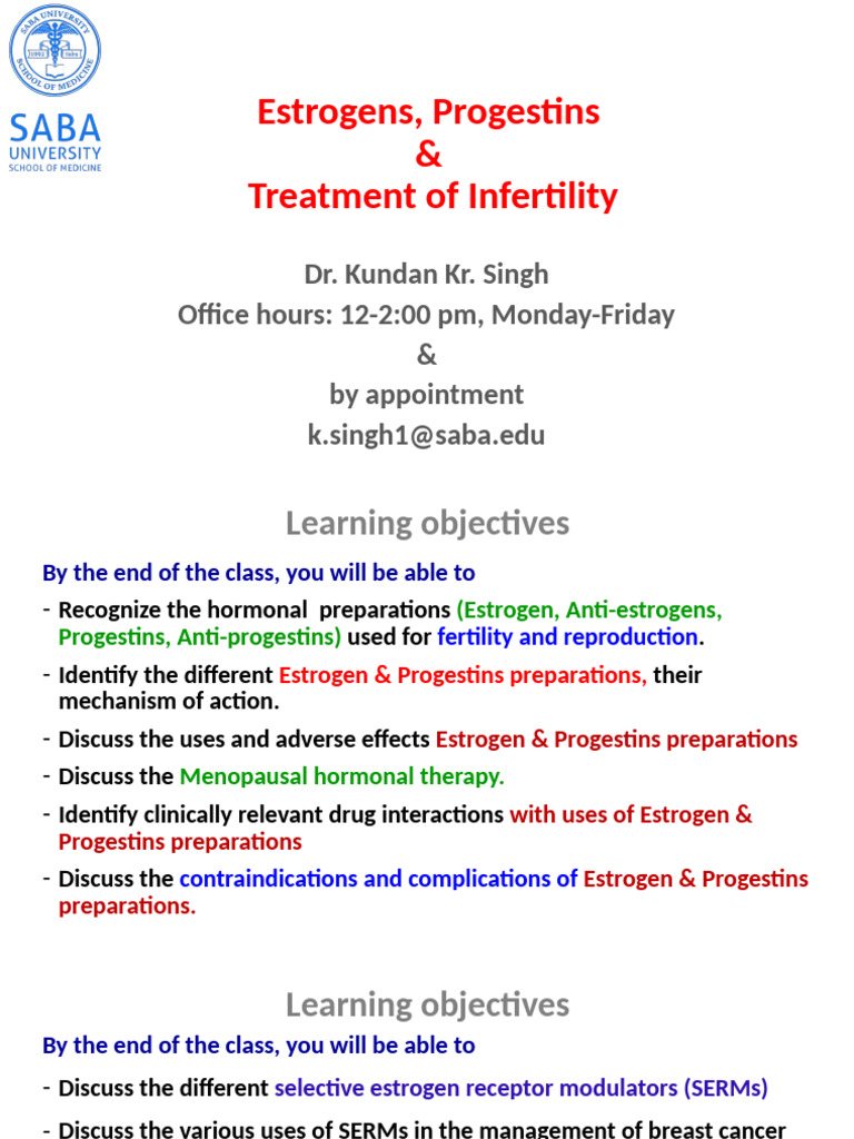 Estrogens and Progestins in Infertility Treatment | PDF | Estrogen ...