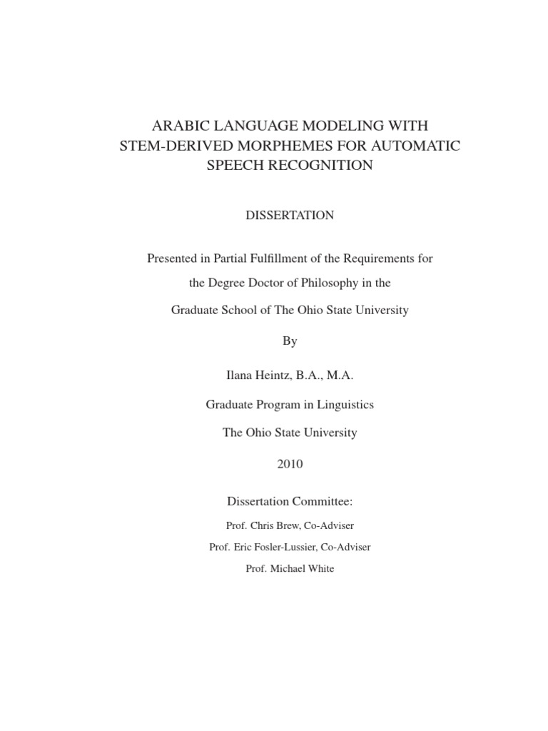 thesis meaning in arabic