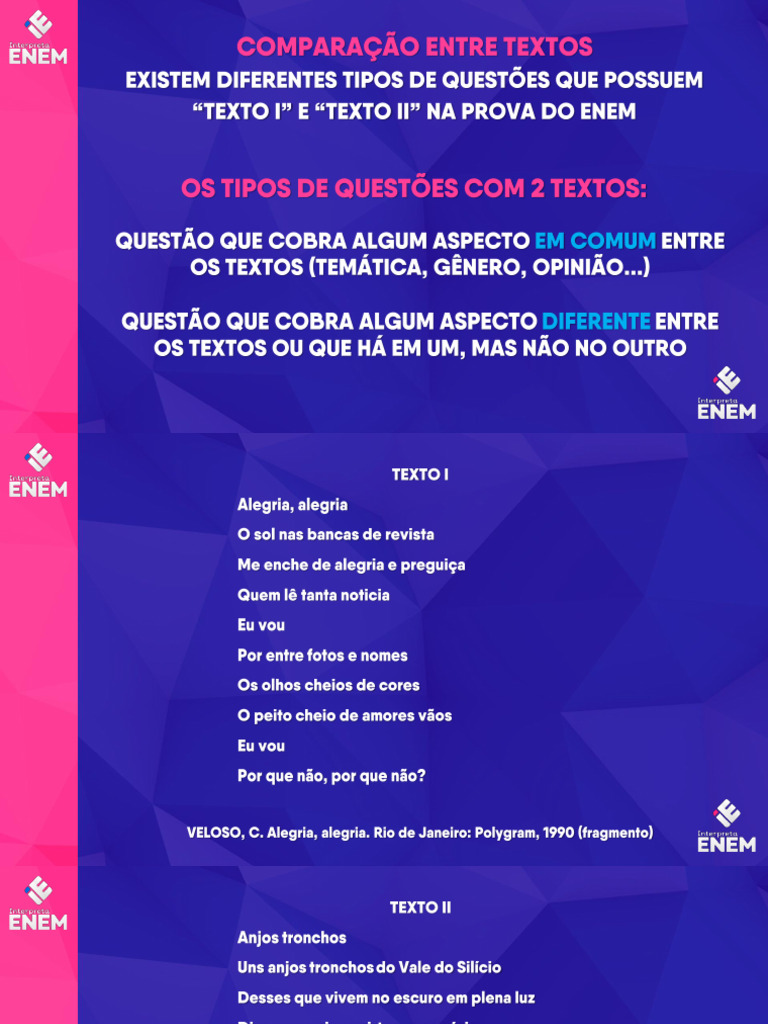 Slides - Aula 06 - Estratégias - Comparação Entre Textos | PDF