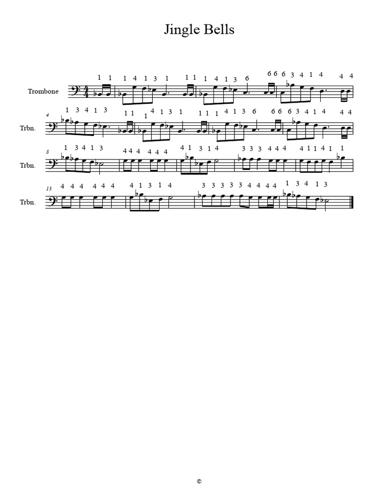 Trombone : Jingle Bells Arrangement | PDF