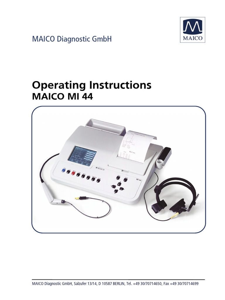 Maico MI44 | PDF | Hearing | Auditory System