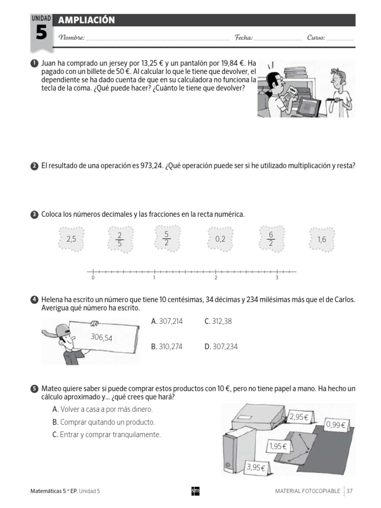 Ejercicios De Matem ticas 5 EP PDF