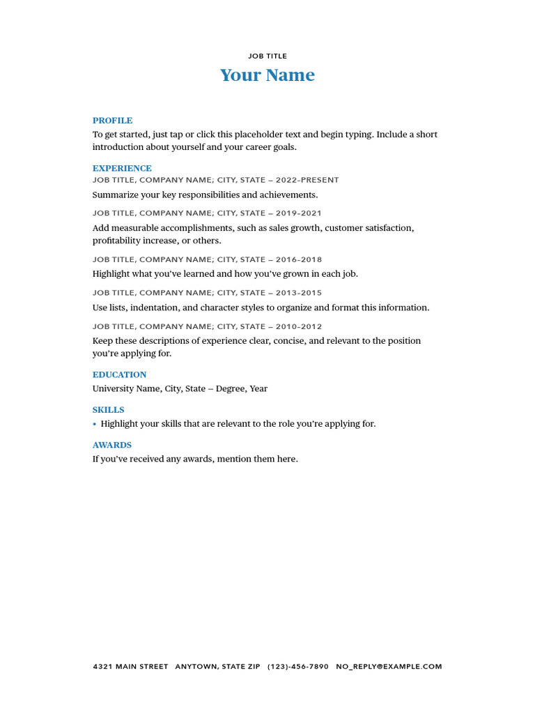 Your Name: Profile | PDF