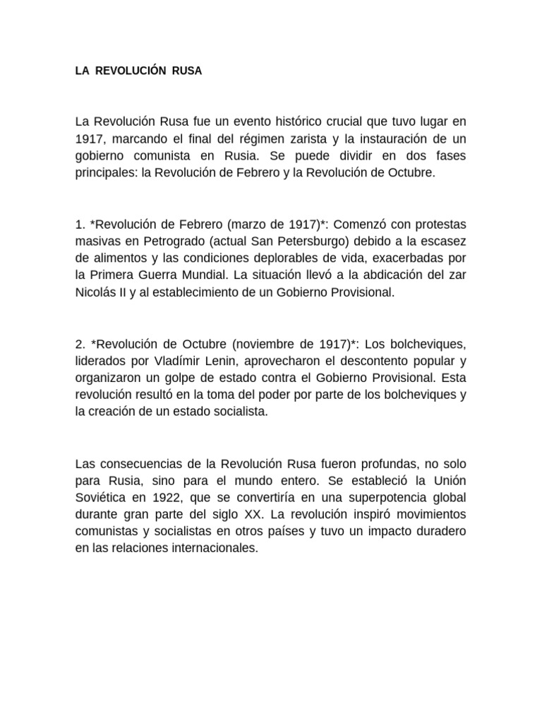 Infografía sobre la Revolución Rusa | PDF | revolución rusa | America ...
