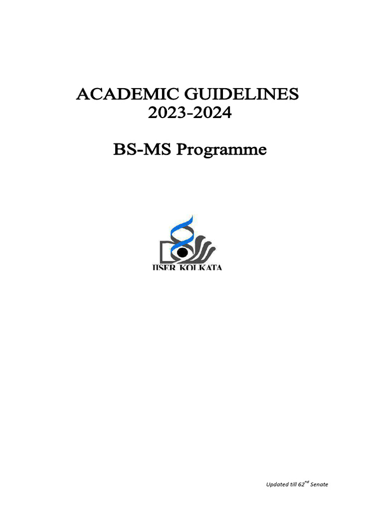 IISER Kolkata BS-MS Program Overview | PDF | Bachelor Of Science ...