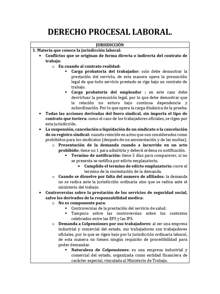 Jurisdicción y Competencia en Derecho Laboral | PDF | Apelación ...