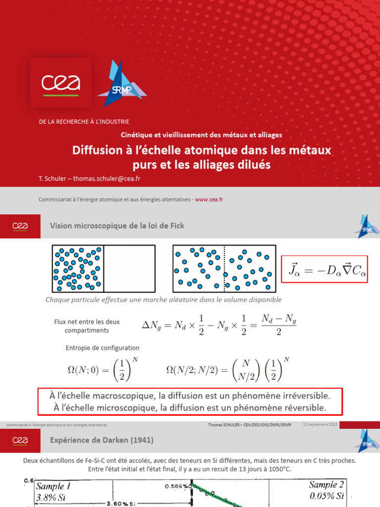 Diffusion atomique des métaux et alliages | PDF | Atomes | Défaut ...