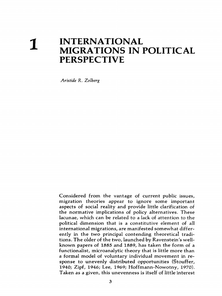 Political Perspectives on International Migration | PDF | World Systems ...