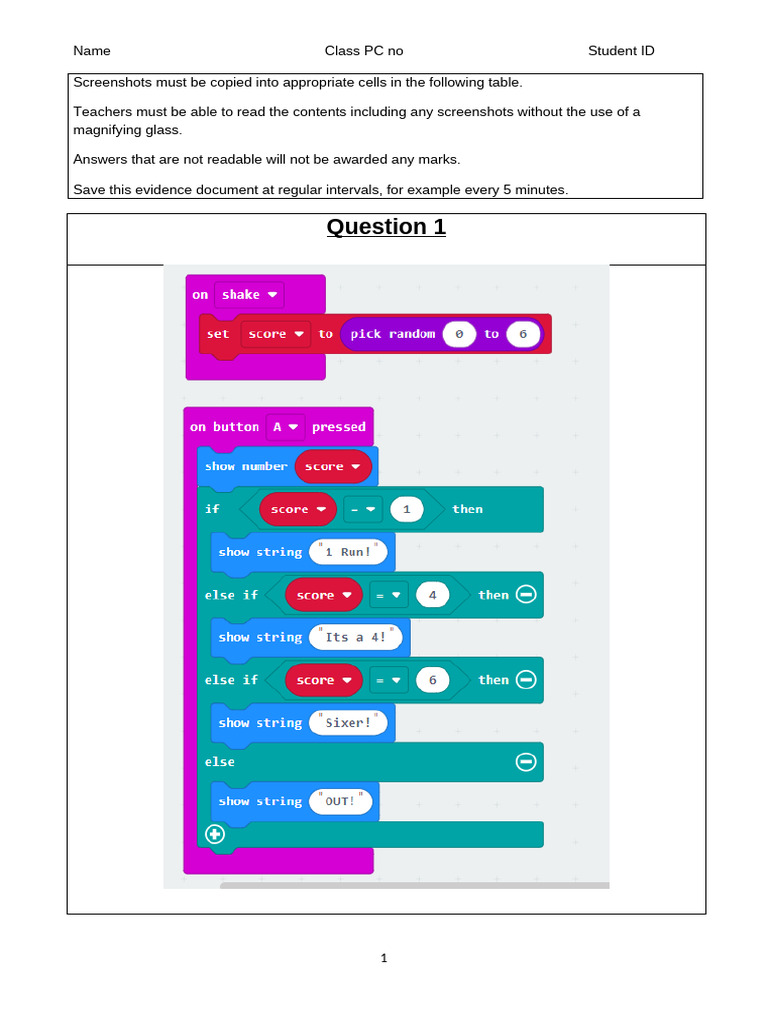 Student Evidence Document Template | PDF