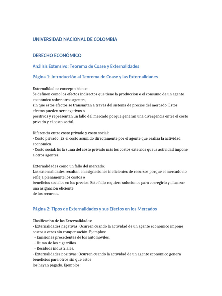 Analisis Extensivo Teorema de Coase | PDF | Exterioridad | Mercado ...