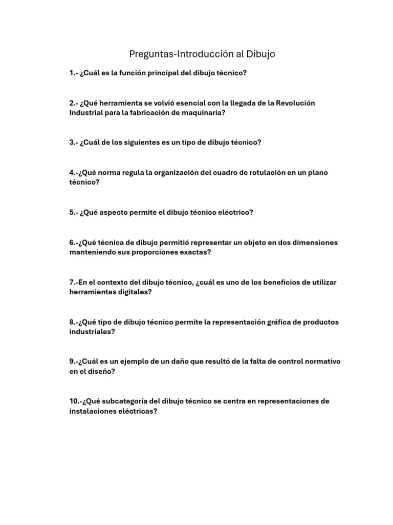 Preguntas-Introduccion Al Dibujo | PDF