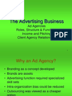 The Advertising Business: Ad Agencies Roles, Structure & Functions Income and Pitching Client Agency Relationship