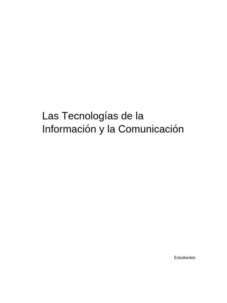 Las Tecnologías de La Información y La Comunicación: Estudiantes | PDF ...