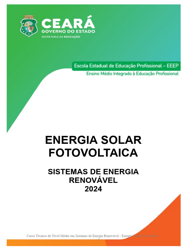 Curso de Energia Solar Fotovoltaica 2024 | PDF | Efeito fotoelétrico ...