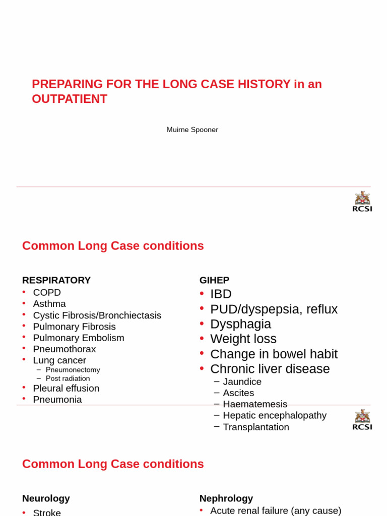 Long Case History Preparation Guide | PDF | Respiratory Diseases | Heart