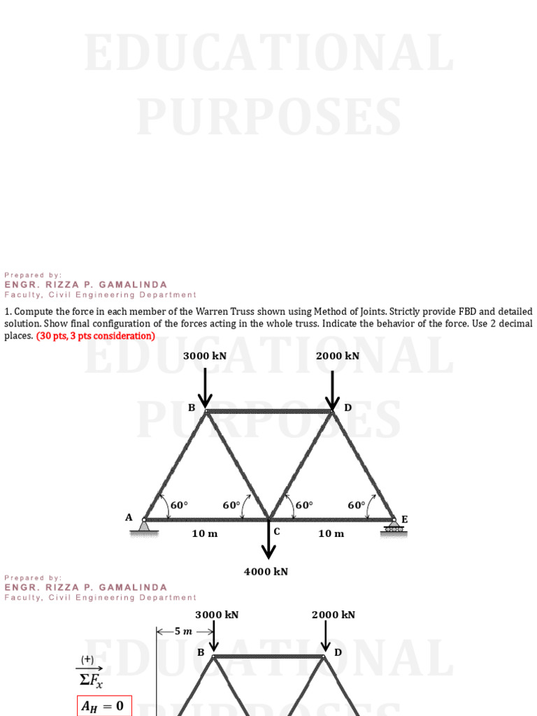 Truss Problem Set Analysis | PDF | Structural Engineering | Mechanical ...