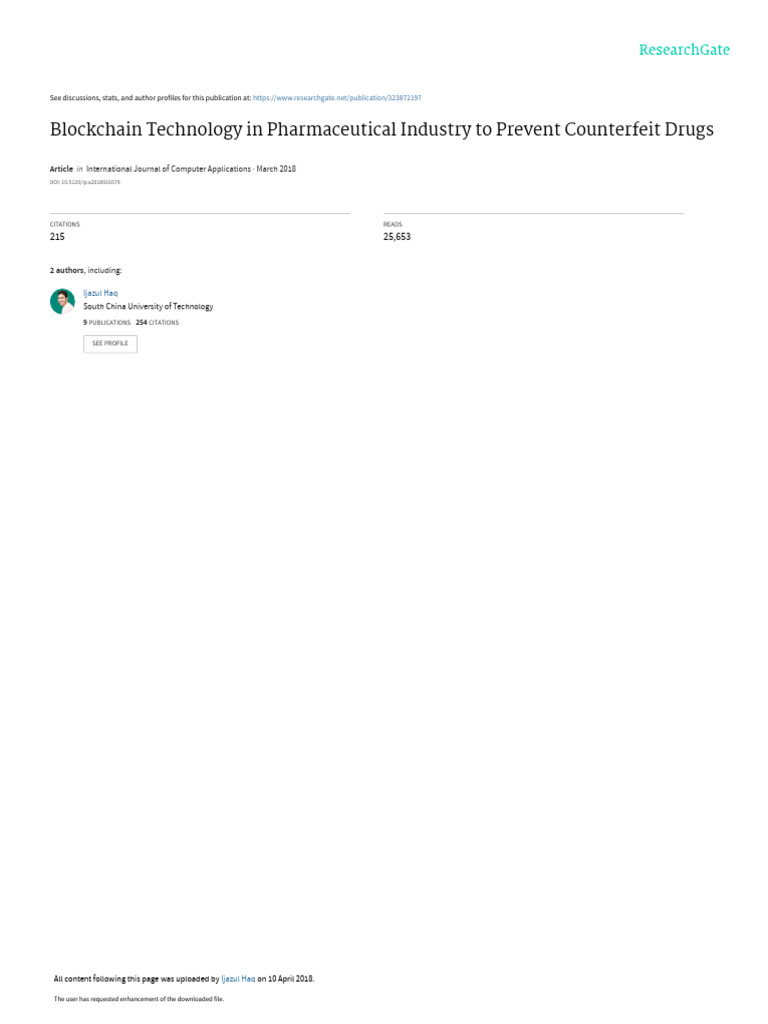 Blockchain Technology in Pharmaceutical Industry To Prevent Counterfeit ...