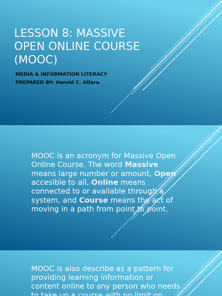 Lesson 8 Mooc Harold C. Alfaro | PDF | Massive Open Online Course ...