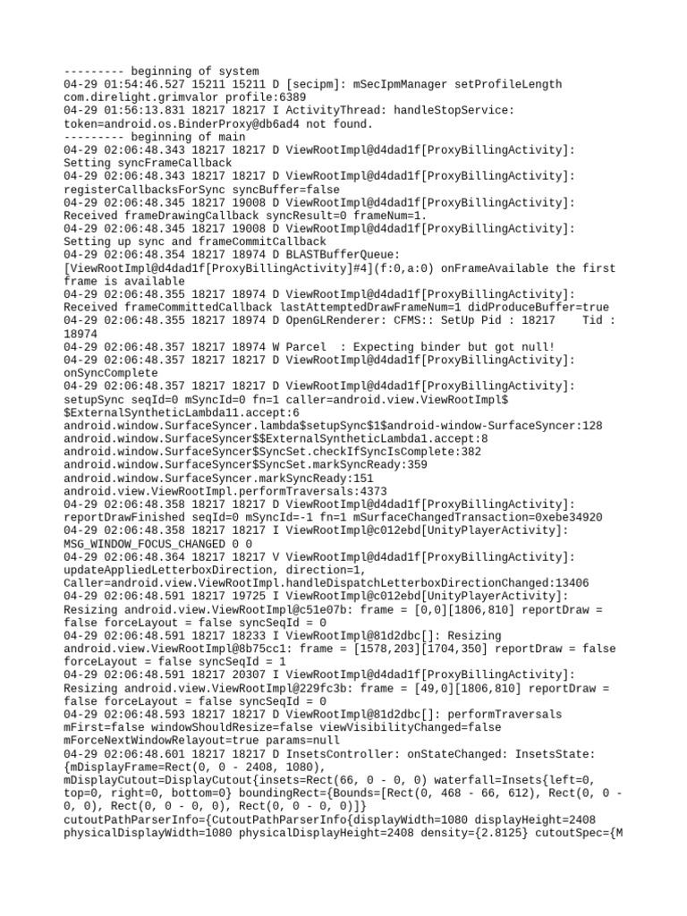 Android ViewRootImpl Debug Log | PDF | System Software | Software