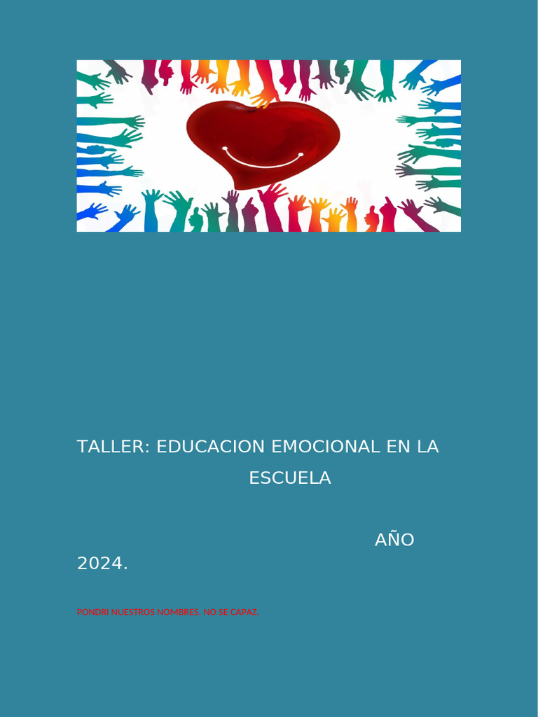 Taller de Educación Emocional 2024 | PDF | Enseñando | Las emociones