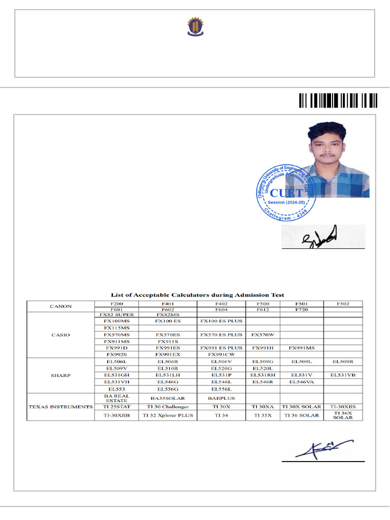 CUET Admission Card for 2024-25 | PDF