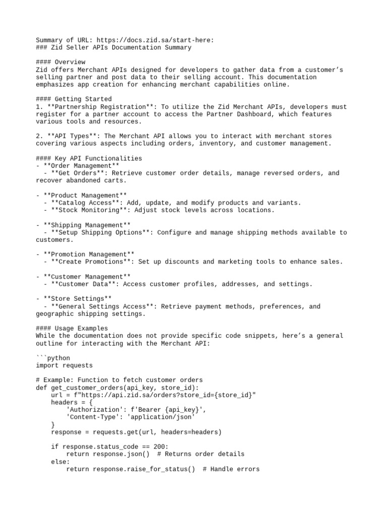 Zid Merchant API Developer Guide | PDF | Client–Server Model | Mobile App