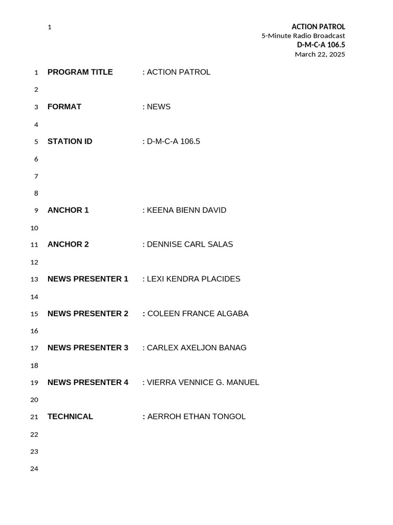 English Blank Script RSPC | PDF | Television