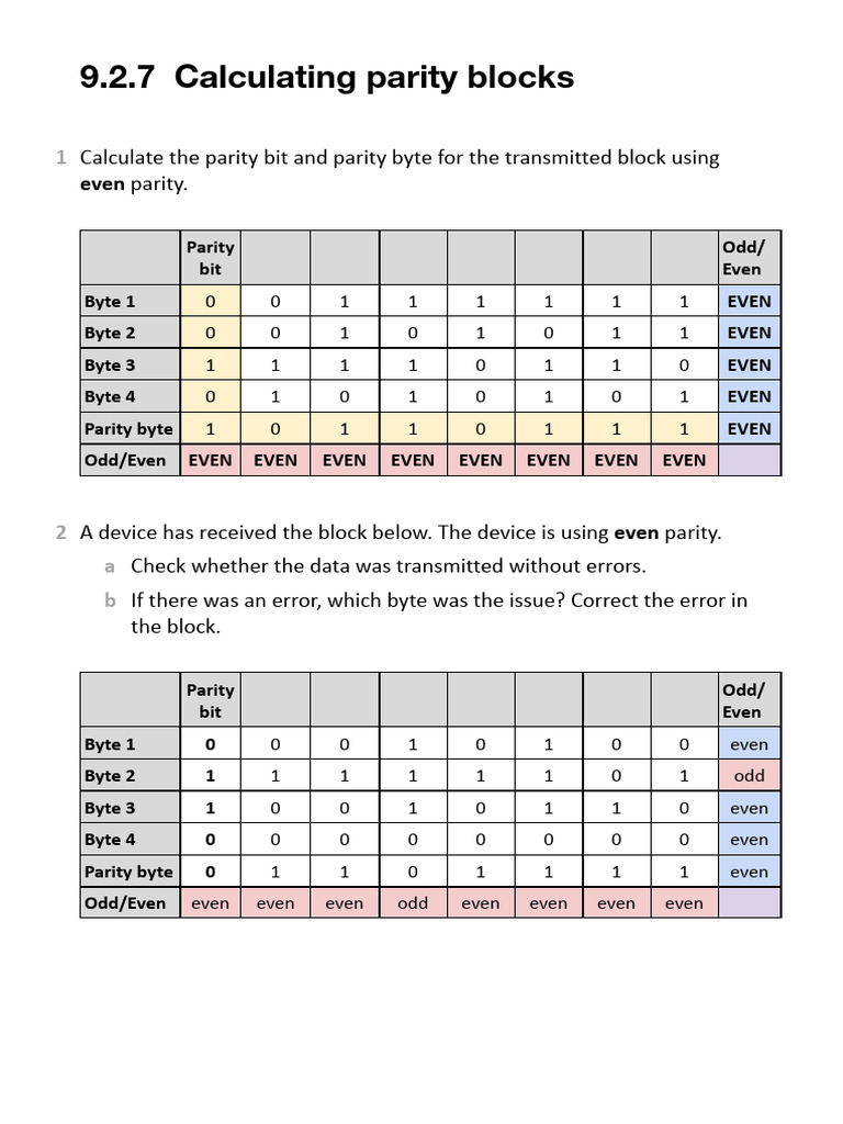 Parity Block Calculation Guide | PDF | Computer Data | Data Transmission