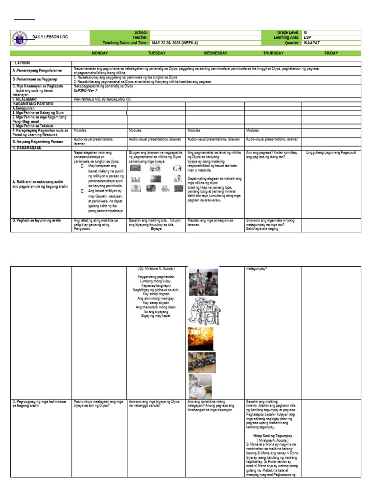 Esp 3 Week 4 | PDF