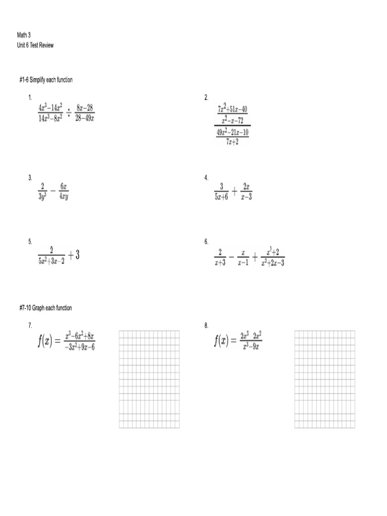 Unit 6 Test Review | PDF