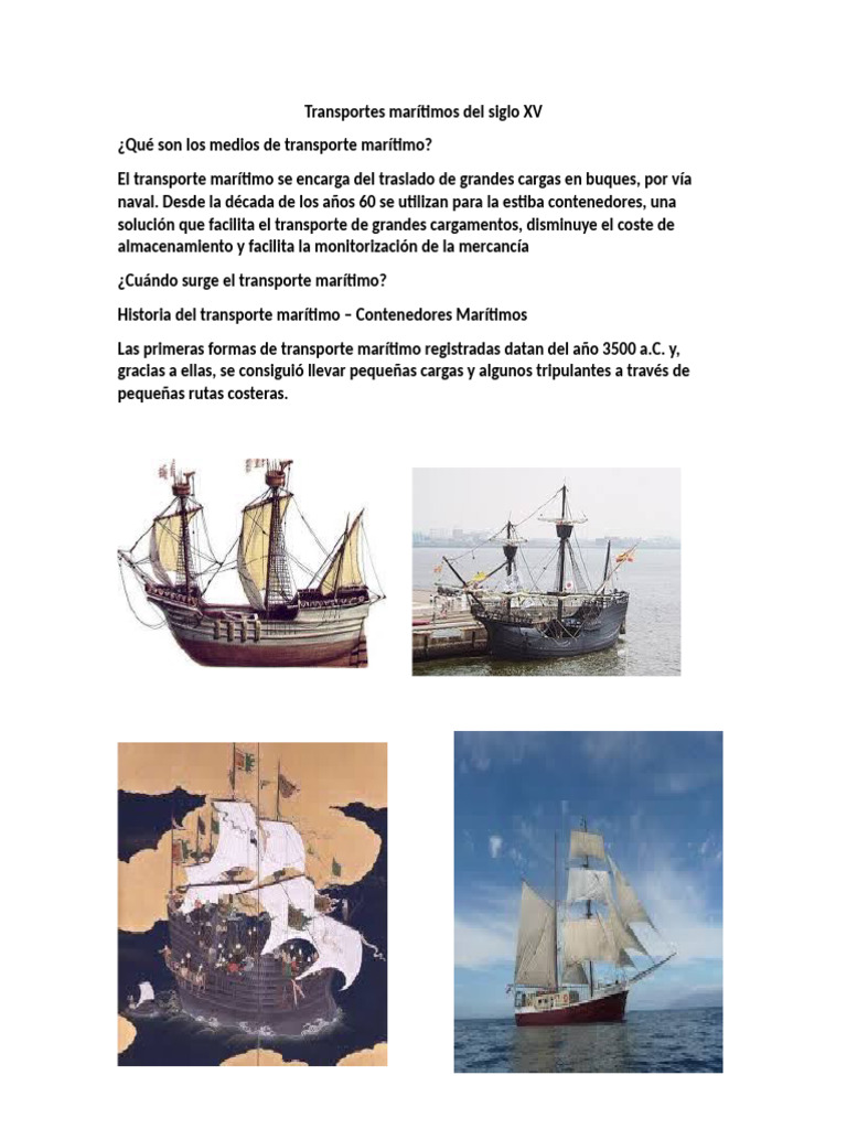 Historia del Transporte Marítimo | PDF