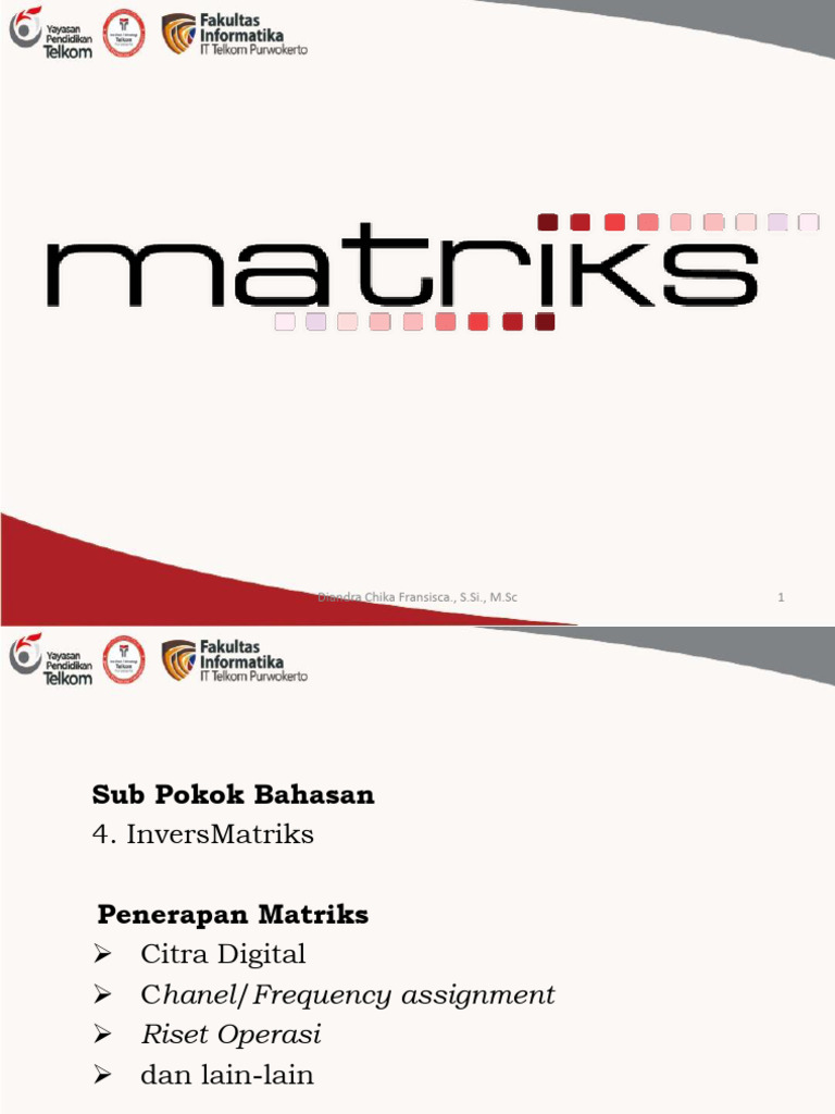 Invers Matriks: Definisi dan Contoh | PDF