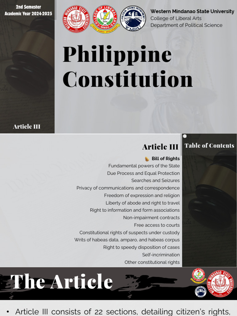 Philippine Constitution: Article III Overview | PDF | Bail | Search And ...