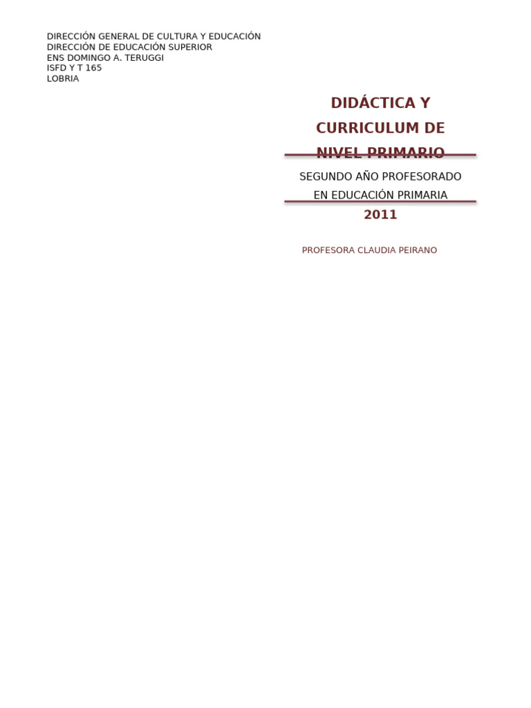 Proyecto Didactica y Curriculum | PDF | Plan de estudios | Enseñando