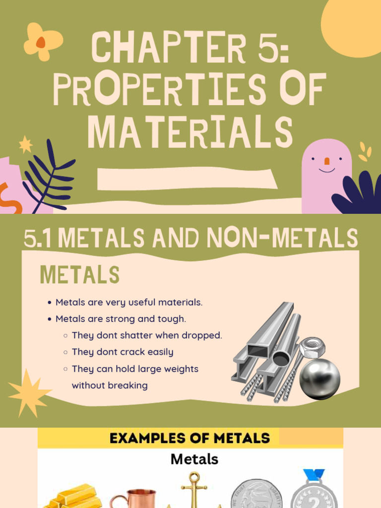 CHAPTER+5+PROPERTIES+OF+MATERIALS | PDF | Metals | Alloy