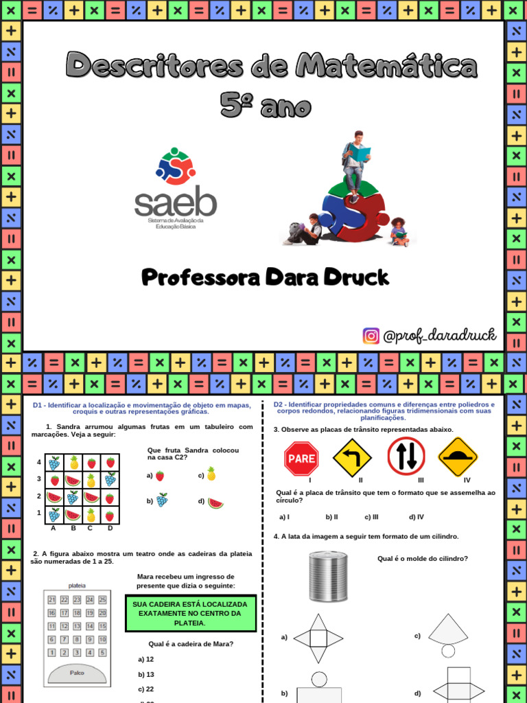 Descritores de Matematica SAEB 5 Ano I9gian | PDF | Metro