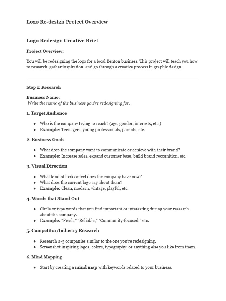 Logo Redesign Project Guide | PDF | Logos | Brand