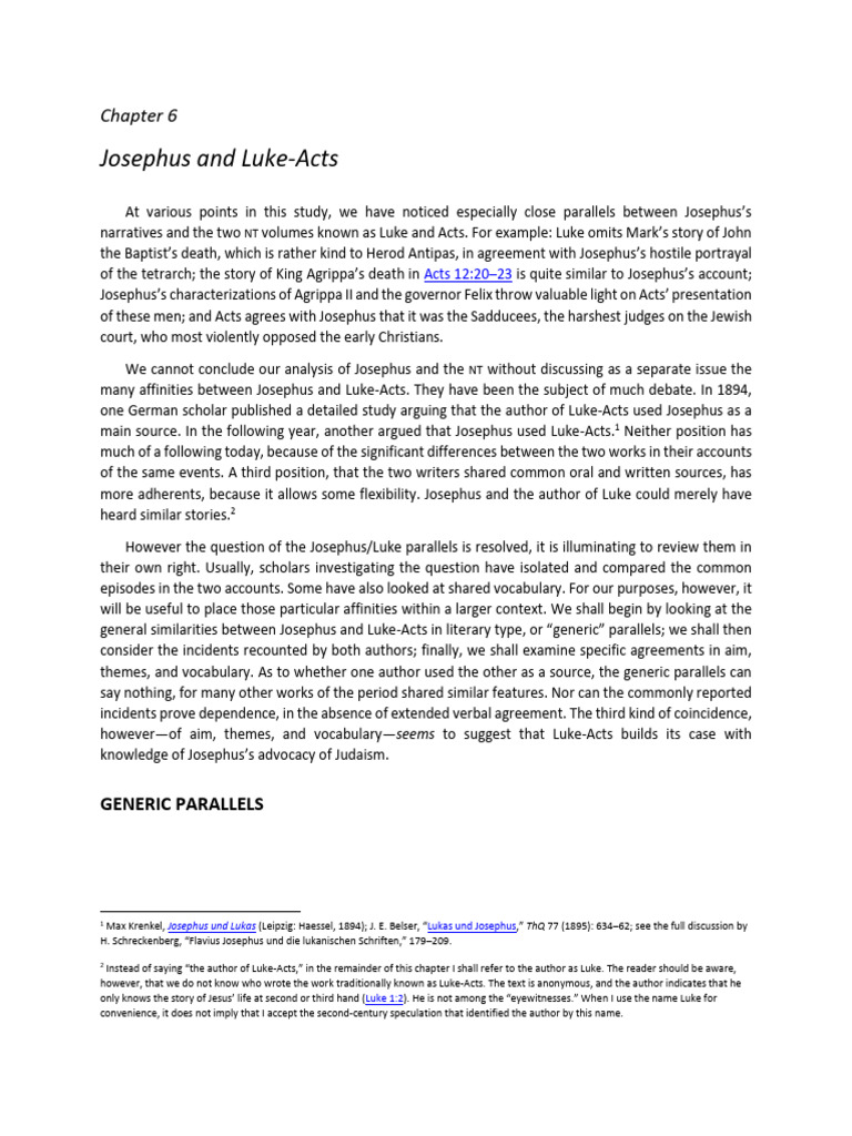 Steve Mason - 6- Josephus and Luke | PDF | Acts Of The Apostles | Jesus
