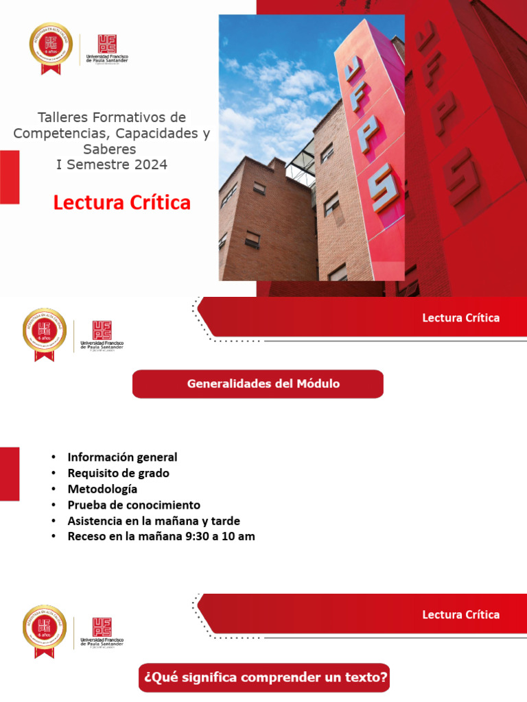 Talleres de Lectura Crítica 2024 | PDF | Inferencia | Razonamiento ...