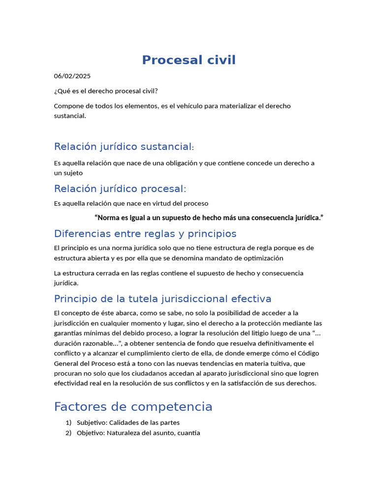 Guía sobre Derecho Procesal Civil | PDF | Ley procesal | Demanda judicial