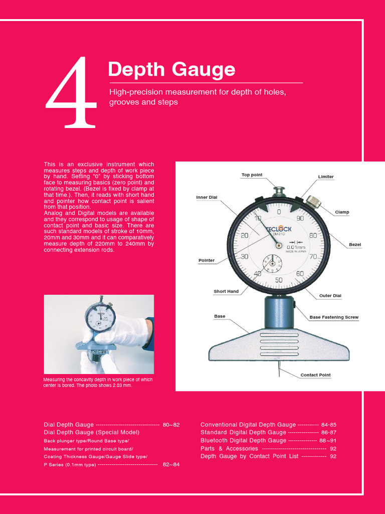 Depth Gauge Measurement Instruments | PDF | Screw | Equipment