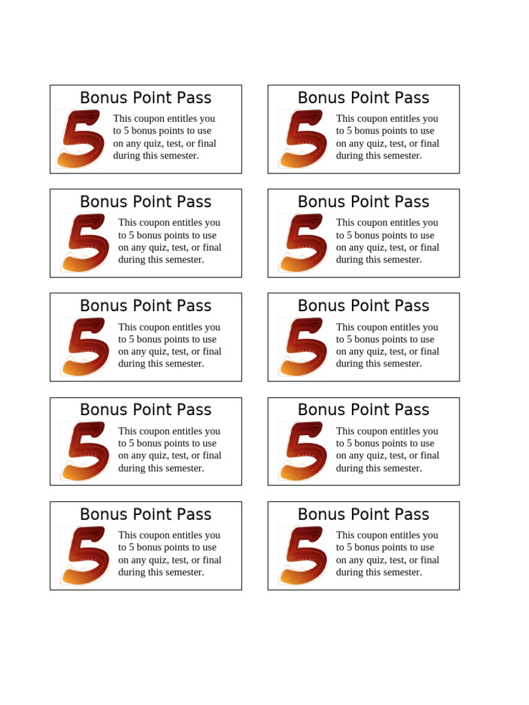5PointBonusPass 1 | PDF