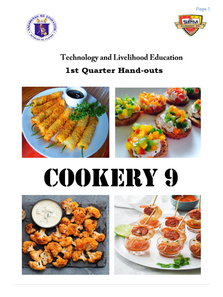 Cookery 9: Kitchen Skills & Appetizers | PDF | Dishwasher ...
